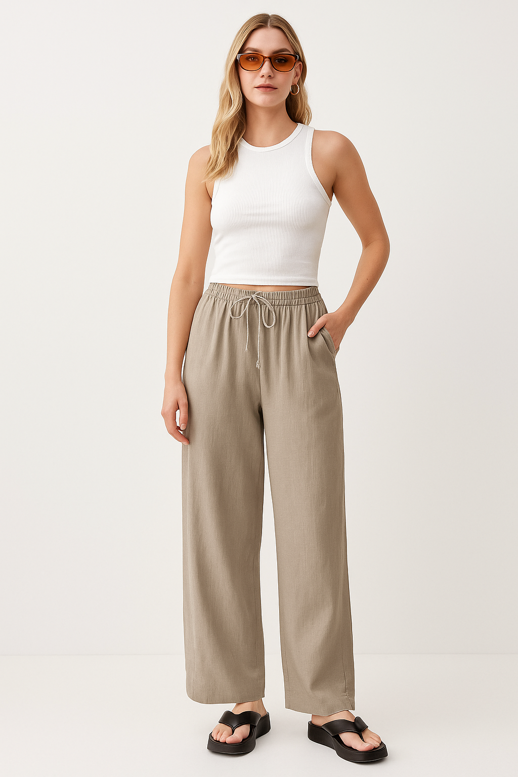 Summer Wide-Leg Linen Pants Women- DaLoveee™