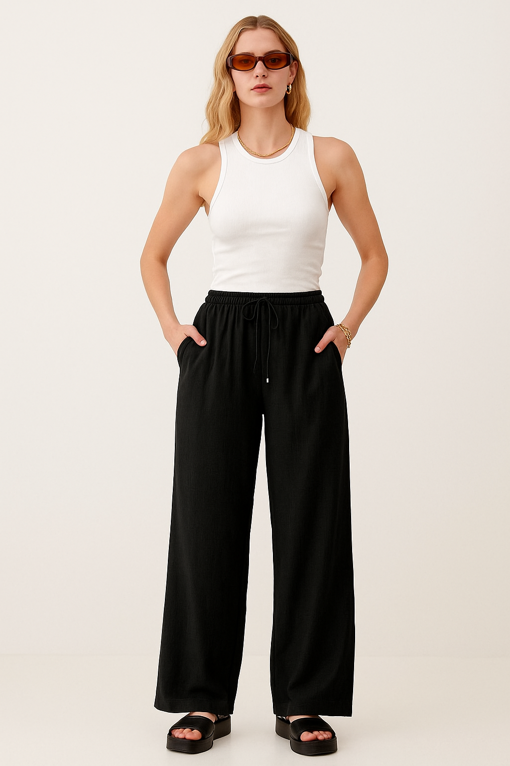 Summer Wide-Leg Linen Pants Women- DaLoveee™
