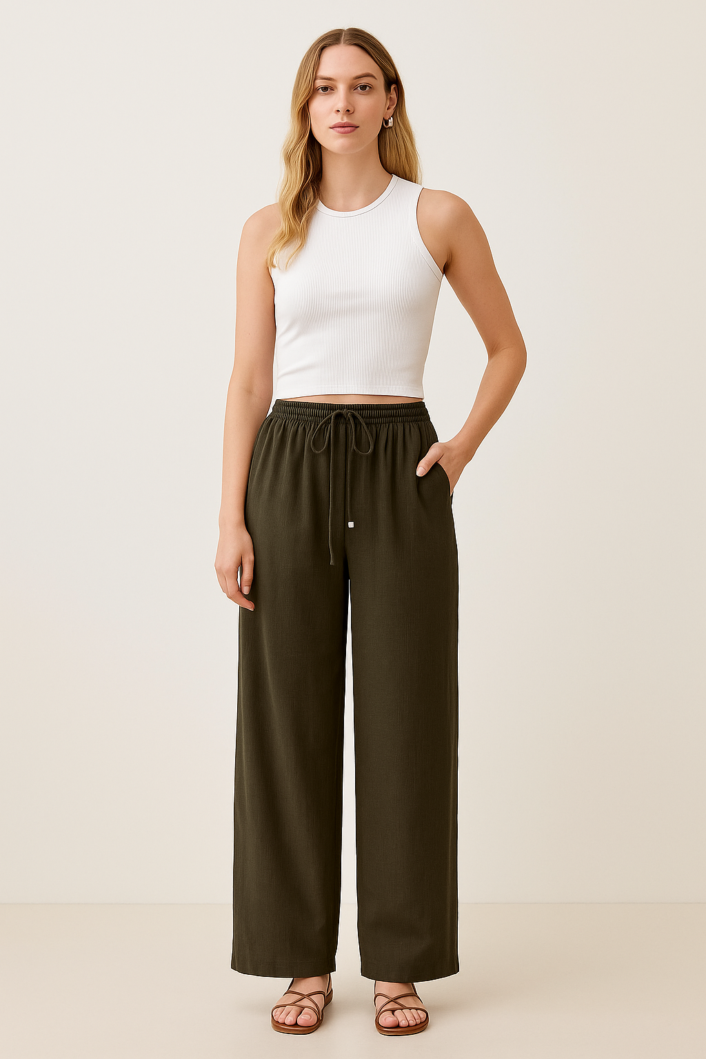 Summer Wide-Leg Linen Pants Women- DaLoveee™